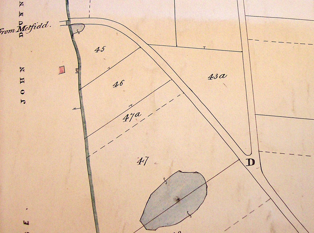 Map of the Greshaw Green field later used for the Village Orchard