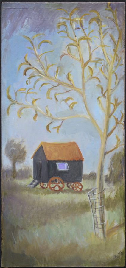 The Shepard‘s Hut - Oil on Board, 2019 painting by Tessa Newcomb.